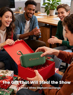Bluetooth Speaker White Elephant Gifts: Christmas Stocking Stuffers for Men Adults Teens, 30H Playtime, Portable Wireless Speakers, Powerful Bass, Lightshow, Birthday Beach Vacation Essentials, Green