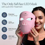 VogueNow LED Light Therapy Mask With Chin & Lip Coverage - FDA-Cleared Device for Wrinkles & Acne - Red Blue Near Infrared Light Therapy for Face - Anniversary Christmas Gifts for Women Mom Wife