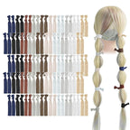 MEEDEE Neutral Tones Hair Accessories 100 Pack - Soft, No-Crease Elastic Hair Ties, Knotted for Pony Tails and Yoga, Ouchless and Stretchy Ribbon Bracelets for Women