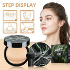 Mushroom Head Air Cushion CC Cream - Tattoo Cover up BB Cream Foundation Makeup Moisturizing Concealer Long-Lasting, Cushion Foundation Full Coverage Self Adjusting for All Skin Types (Buff Beige)
