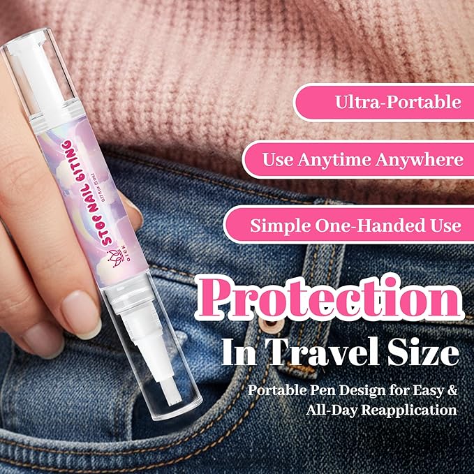 2 Packs Nail Biting Treatment for Kids Stop Biting Pens Prevention Thumb Sucking Deterrent Nail Polish Fast Dry Long Lasting Non Toxic Natural Nail Care Pen for Children Teens Adults Biters(10ML)