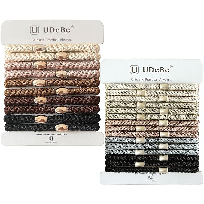 Hair Ties for Thick Hair,25PCS No Damage, Braided Elastics Hair Bands Ponytail Holders for Women