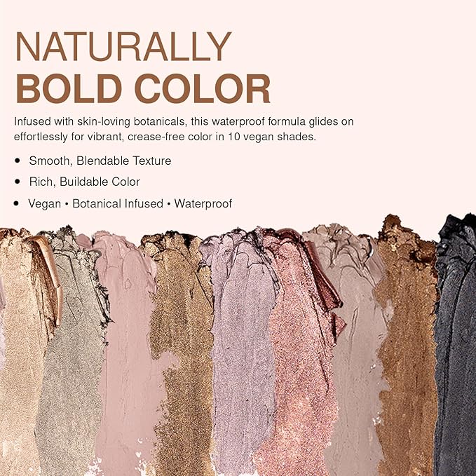 Palladio Waterproof Eyeshadow Stick with Blending Sponge, Long Lasting & Effortless Application, Smudge Free & Crease Proof Formula, Matte & Shimmer Shades, Buildable Eye Shadow (Taupe Shimmer)