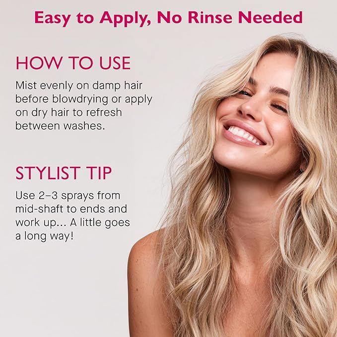 12 Benefits Leave-In Conditioner Spray – Instant Healthy Hair Treatment, Anti-Frizz, Detangles, Strengthens & Repairs, Heat Protection with Quaternium 39 & Silk Fibre Protein, 6 Fl Oz