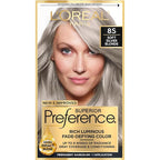 L'Oreal Paris Superior Preference Luminous Fade-Defying Permanent Hair Color, Hair Dye For Up to 9 Weeks of Radiance, Light Silver Blonde 8S, 1 Hair Dye Kit