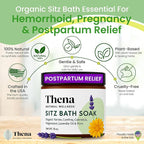 Best Organic Sitz Bath Soak Postpartum Care & Post Partum Essentials, Natural Hemorrhoid Treatment for Women & Moms with Epsom Dead Sea Salt Witch Hazel, Sitz Bath for Toilet, Thena