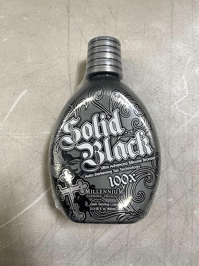 Millennium Tanning SOLID BLACK 100X Dark Tanning Lotion Indoor Outdoor Bronzer Tanning Bed Lotion 13.5 fl. oz. 2-PACK