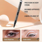 docolor Eyeliner, 2PCS White Liquid Eyeliner Waterproof Eye Liner Pen Super Slim Precise All Day White Eye Pencils Professional Makeup Liquid Eye Liner Pencil for Women