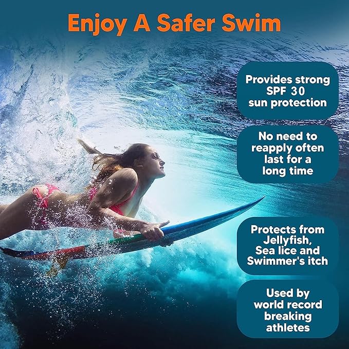 Safe Sea Zinc Oxide Sunscreen SPF30 | Clear Mineral Face And Body Reef Safe Sunscreen Without White Cast | Anti-Jellyfish Sting Protective Lotion | 3.4Oz (100ml) (3 Pack)