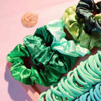 YANRONG Women's Hair Accessories Set: 755PCS Seamless Ponytail Holders, Variety Scrunchies, Bands and Ties for Thick and Curly Hair (Green)