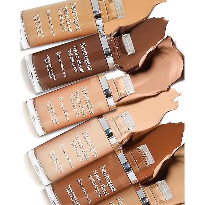 Neutrogena Hydro Boost Hydrating Tint with Hyaluronic Acid, Lightweight Water Gel Formula, Moisturizing, Oil-Free & Non-Comedogenic Liquid Foundation Makeup, 115 Cocoa Color 1.0 fl. oz (Pack of 2)
