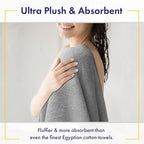 100% Organic Luxury Bath Sheets - GOTS Certified - Extra Large 35x70 Inches (Pack of 2) Zero-Twist, Long-Staple Cotton Bath Sheet Set (Pewter Grey)