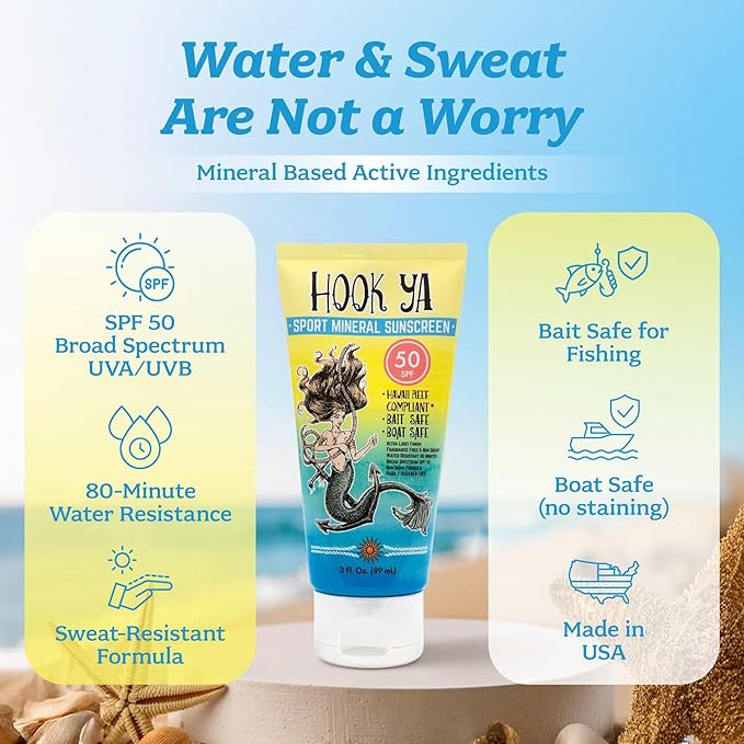 Hawaii Reef Compliant, Non-Nano Mineral Sunscreen 3oz Travel Size, (2) Pack 6oz Total, UVA/UVB Protection, Octinoxate-Oxybenzone Free, No Fragrance, PABA-Paraben free, Made in USA