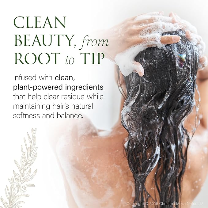 Christina Moss Naturals Shampoo Natural and Organic Ingredients, Sulfate-Free, Paraben-Free, Cruelty-Free, Vegan, Unscented, Responsible Beauty