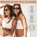 Self Tanner Face & Body - With Organic Aloe Vera & Shea Butter, Sunless Tanning Lotion, Bronzer Buildable Fair to Medium Tan, Fake Tan Self Tanners Best Sellers, 7.5oz (body) 3oz (face)