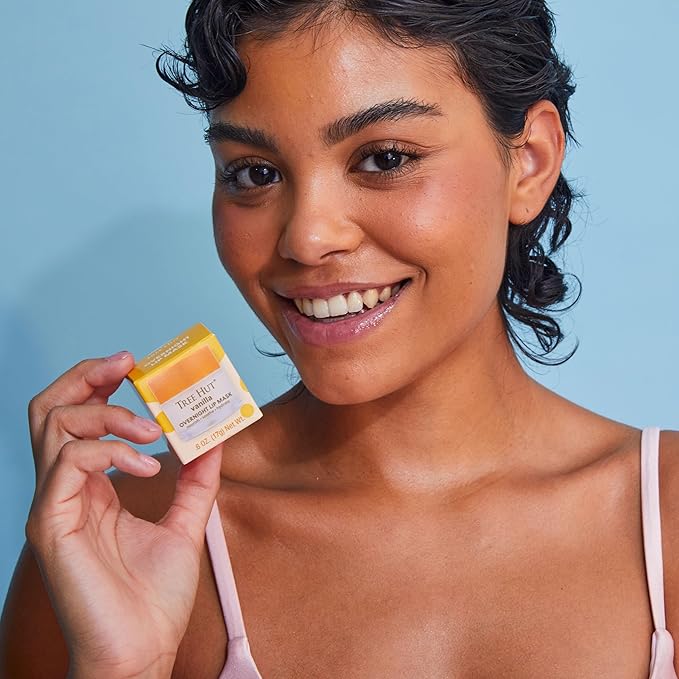 Tree Hut Vanilla Overnight Lip Mask, Deeply Hydrating Leave-On Treatment for Soft Lips, Self Care Essential, Holiday Gift & Stocking Stuffer, 6 oz