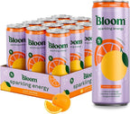 Bloom Nutrition Sparkling Energy Drink - Natural Caffeine, Zero Sugar, 180mg Caffeine - Antioxidant-Rich with Green Coffee Bean, Green Tea Extract, Prebiotics - Orange - 12oz 12 Pack