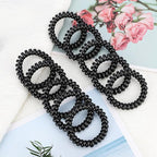 JessLab Spiral Hair Ties for Women, 10-Pack Traceless No-Damage Ponytail Holders, Coils Hair Bands for Girls, Assorted Colors