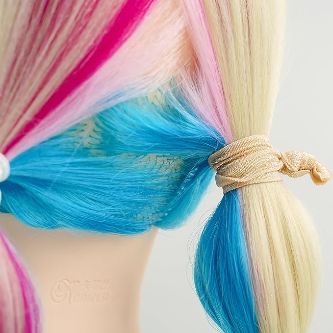 MEEDEE Neutral Tones Hair Accessories 100 Pack - Soft, No-Crease Elastic Hair Ties, Knotted for Pony Tails and Yoga, Ouchless and Stretchy Ribbon Bracelets for Women