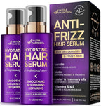 Hydrating Hair Serum – Keratin Hair Treatment for Dry, Frizzy, Damaged Hair – Biotin, Castor & Rosemary Oils – Anti‑Frizz, Heat Protectant & Split Ends Repair for Smooth, Shiny Hair, Pack of 2