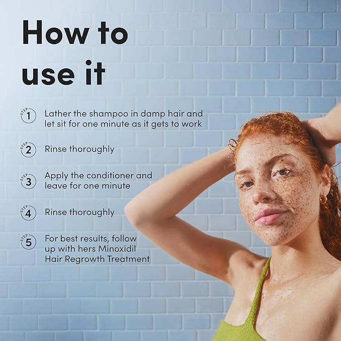 hers Full Volume Shampoo & Conditioner Set - Volumizing Shampoo and Conditioner for Women with Biotin - Adds Lightweight Volume, Shine & Bounce - Coastal Cedar Citron - 2 x 6.4 fl oz