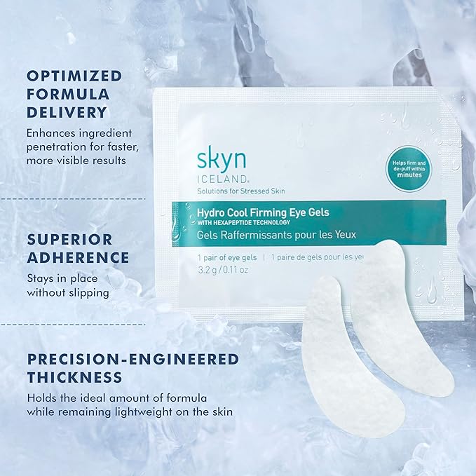 skyn ICELAND Hydro Cool Firming Under Eye Patches. Eye Gel Mask to Firm And Reduce Wrinkles, Fine Lines, Dark Circles, Puffy Eyes & Bags, 4 Pairs