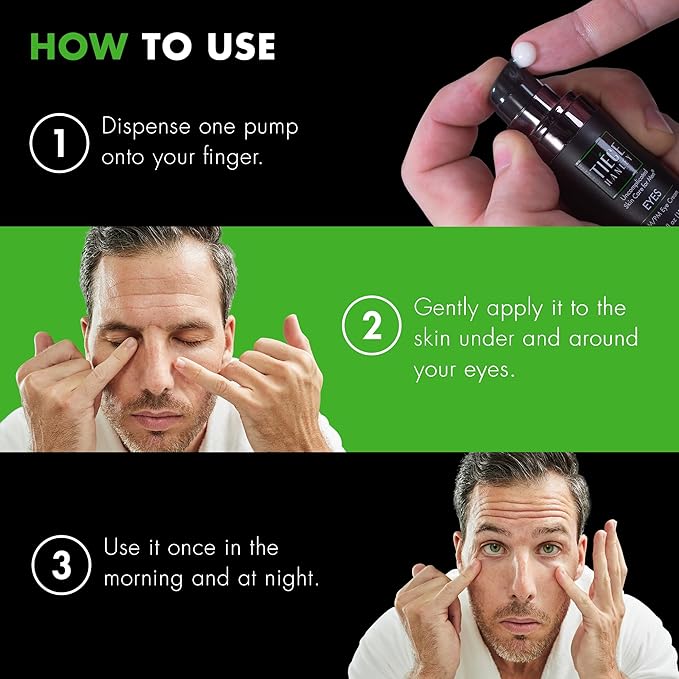 Tiege Hanley Eye Cream for Men, Morning and Night Under Eye Cream With Hyaluronic Acid and Vitamin B3, Helps Reduce the Look of Dark Circles and Puffiness, Anti Aging Men’s Skin Care, 0.5 Oz