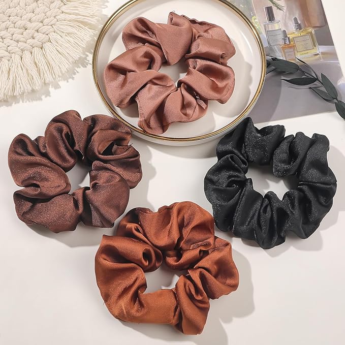 Hair Scrunchies for Women - Hair Ties No Damage Both for Thick Hair or Thin Hair Curl Hair No Crease Scrunchies Ponytail Holder No Hurt Your Hair