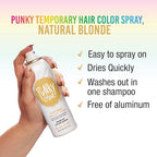 Punky Temporary Hair Highlight Spray – Natural Blonde, Washes Out, Temporary Hair Color Spray for Kids, Women, Hair-Dye, 3.5 oz, 1 Pack