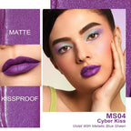 Oulac Matte Liquid Purple Lipstick for Women, Makeup Long Lasting High Impact Lip Color, Waterproof, Creamy Formula Lip stick with Vitamin E, Vegan & Cruelty-Free, 4.5ml (MS04)