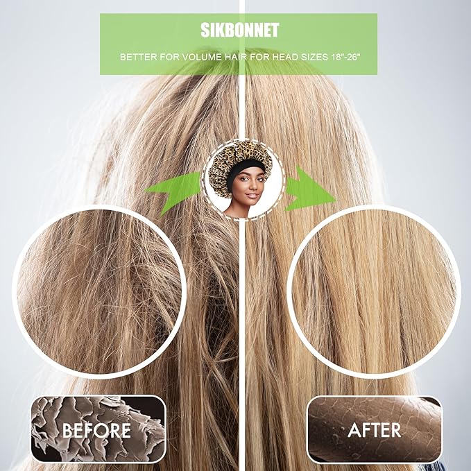 Satin Silk Bonnet for Sleeping, Soft Satin Lined Hair Bonnet for Women, Double Layer Sleep Nightcap