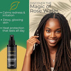 Lion Locs Rosewater Spray for Dreads, Dreadlocks, Braids, Faux, Crochet, Sisterlocks with Aloe, Essential Oils, Vitamins, and Glycerin | Organic Vegan Conditioner Rose Water Spritz (8 oz.)