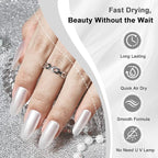 16.5ml White Glitter Nail Polish Large Volume Quick Dry Nail Polish, Long Lasting Shine, Fingernail Toenail Nail Art DIY Home Travel Nail Art Gift