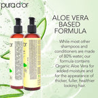 PURA D'OR Anti-Thinning Biotin Shampoo and Conditioner Natural Earthy Scent, CLINICALLY TESTED Effective Results, Herbal Blend Thickening Products For Women & Men, Original Gold Label Set, 8oz x2