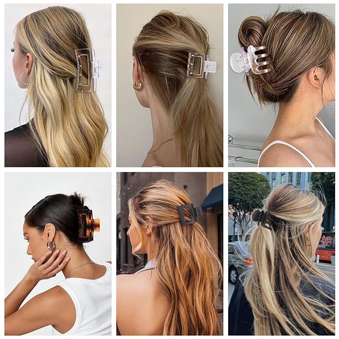3 Styles Hair Clips for Women Small Medium Big Claw Clips for Thin Thick Hair 12 Pcs Hair Claw Clips Hair Clips Combination Hair Accessories for Women (Transparent)