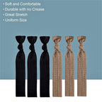 79style Women's Hair Accessories - 100pcs Fabric Ribbon Ties, Knotted Ponytail Holders in Brown & Black, No Break, No Damage, Soft & Flat for Yoga