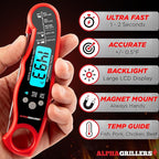 Alpha Grillers Meat Thermometer Digital - Instant Read Food Thermometer for Cooking and Grilling Stocking Stuffers for Men Gifts for Men