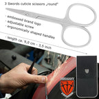 3 Swords Germany - brand quality STAINLESS STEEL CURVED CUTICLE SCISSORS (1 PIECE) with round tips for DIABETICS - manicure pedicure - nail care by 3 Swords - Made in Germany