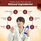 Natural Oil Pulling for Teeth and Gums | Cinnamon Flavored Oral Rinse Mouthwash for Bad Breath | Organic Essential Oil for Teeth Whitening & Gum Health, Cobalt Glass Bottle with Refill Pouch-16 FL Oz