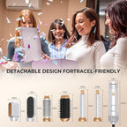 6 in ONE Blow Dryer Brush,Air Curling Iron Round Brush Blow Dryer 800W,Ionic Hair Dryer Brush for Women, Hot Air Brush Hair Styling Tools 100-120V