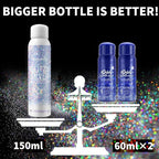 Hair Glitter, 2PCS Body Glitter Spray Glitter Hairspray for Kids Women, Long-Lasting Quick-Drying Holographic Glitter Spray for Hair and 8.4 Fl OZ (Holo Silver+ Holo Silver)