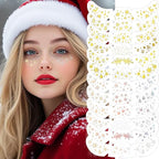 Face Glitter Freckles 12 Pcs Christmas Temporary Face Tattoos Stickers Waterproof Sparkle Face Speckles Makeup Patches Cute Body Temporary Tattoo Rave Accessories for Women Music Festival Accessorie