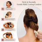 Kitsch Scrunchies for Women - No Crease Hair Ties No Damage | Soft Polyester Scrunchies for All Hair Types | Stylish & Comfortable, For Ponytails & Buns | Ideal Gifts for Women - Sedona, 3pcs