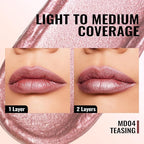 Oulac Pink Metallic Lipstick for Women, Rose Pink Lip Gloss, Lip & Eye 2 IN 1 Lip Makeup, Long Lasting Waterproof, High Impact Lip Color, Oil-Based Formula, Transfer Proof, Vegan MD04