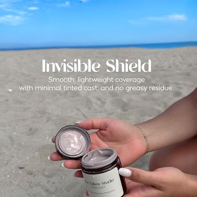 Everyday Tallow Mineral Sun Balm ~ SPF 30 | 100% Grass-Fed & Organic | Face & Body | Naturally Scented with Frankincense & Lavender Oil | Zinc Oxide | Water Resistant (2oz)