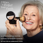 LAURA GELLER NEW YORK Retractable Airbrush Kabuki Brush for All Face Makeup & Foundation for Liquid, Cream and Powder Face Makeup With Aluminum Handle