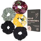 likemary Scrunchies for Women - Match Your Mood & Outfit - Strong, Snag-Free Hair Ties for All Hair Types Made from Sustainable Reclaimed Fabric - 5 Pack