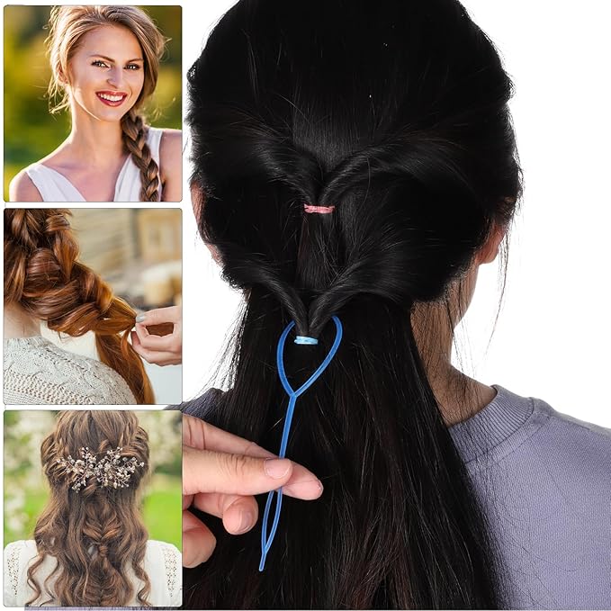 Colorful Mini Rubber Bands with Topsy Tail Styling Tools - Elastic Hair Ties, Hair Cutter, and Hair Accessories for Baby Girls and Women