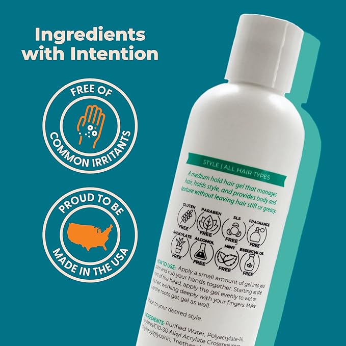 Cleure Lightweight Hair Styling Gel - Hypoallergenic, Fragrance Free for Edge Control to Tame Frizz with Medium Hold (8 fl oz, Pack of 2)