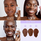 Naked Sundays BeautyScreen™ SPF 50 Peptide Foundation Tint – Tinted Sunscreen & Skincare Makeup with Zinc Oxide, Niacinamide – Lightweight Natural Coverage, 9.3 Rich Deep, 1.01 oz